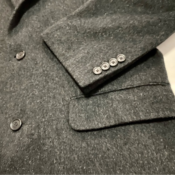 Charcoal Gray Camel Hair Tailored Fit Sport Classic Coat Blazer Jacket 40L - Picture 6 of 13